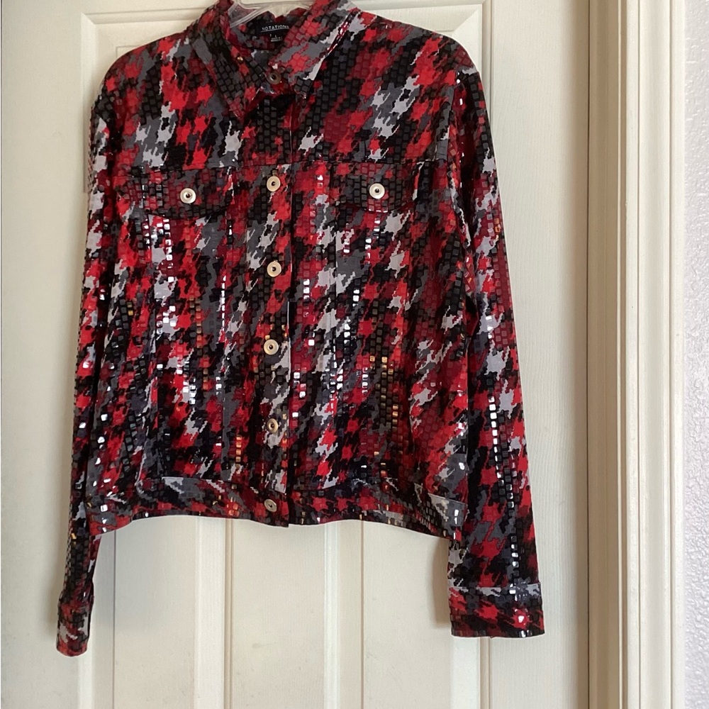 Women’s Red & Black Shimmery Jacket- Large